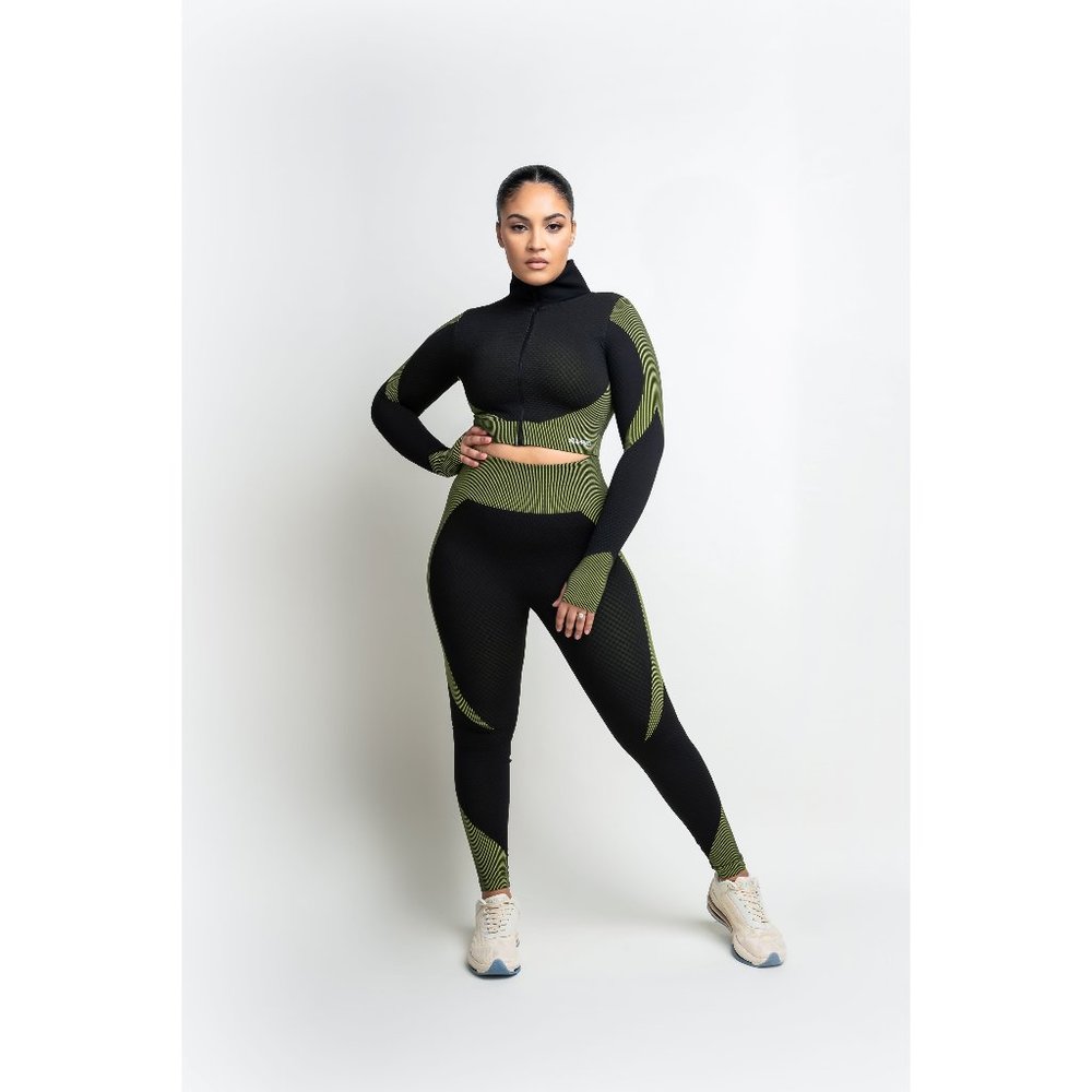 LUELA BREEZE 2-Piece Outfit  Color Black & Green